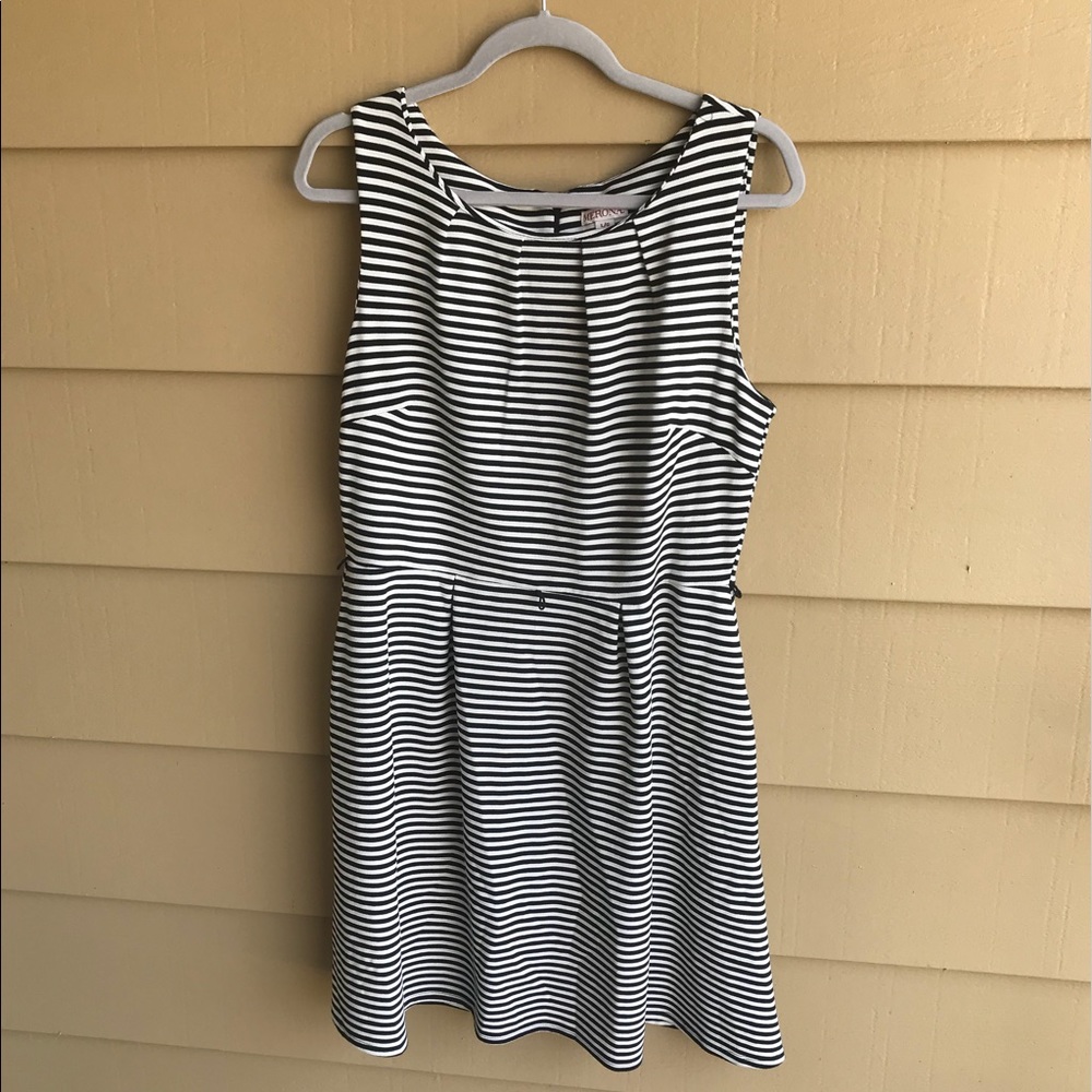 Black and white striped dress